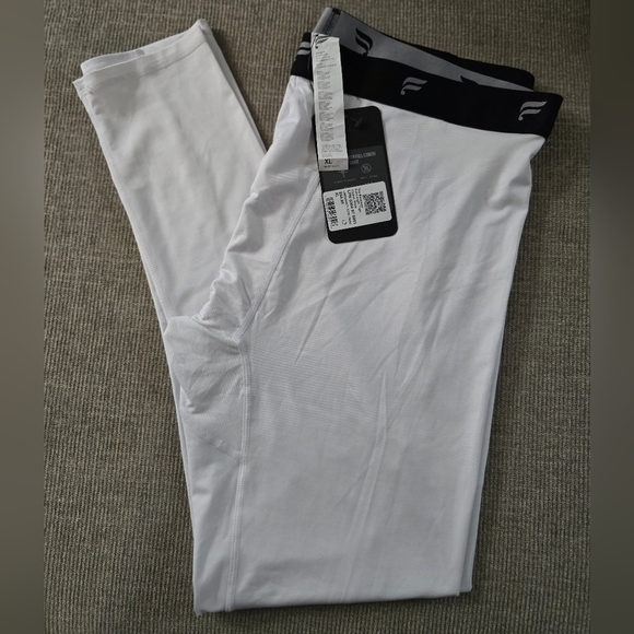Fabletics Men's White Performance Tights - Picture 5 of 8
